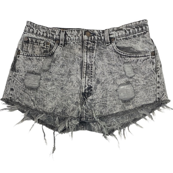 Levi's Pants - Levi's Shorts Cut Offs High Rise Black Acid Wash Distressed Raw Hem